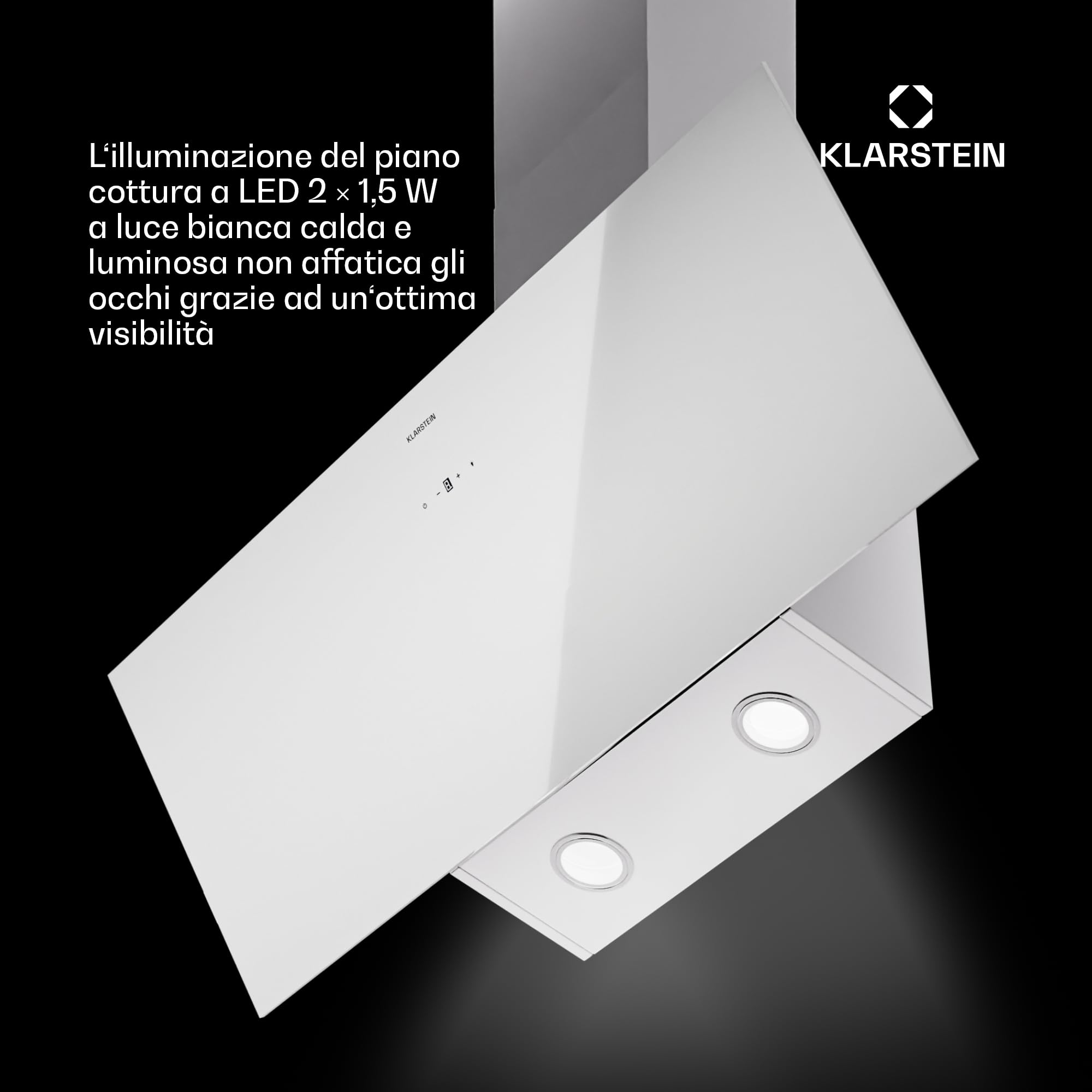 Cappa Aspirante Klarstein 90cm - Scarico Aria 247 M³/h, Filtro Lavabile, LED - Foto 2