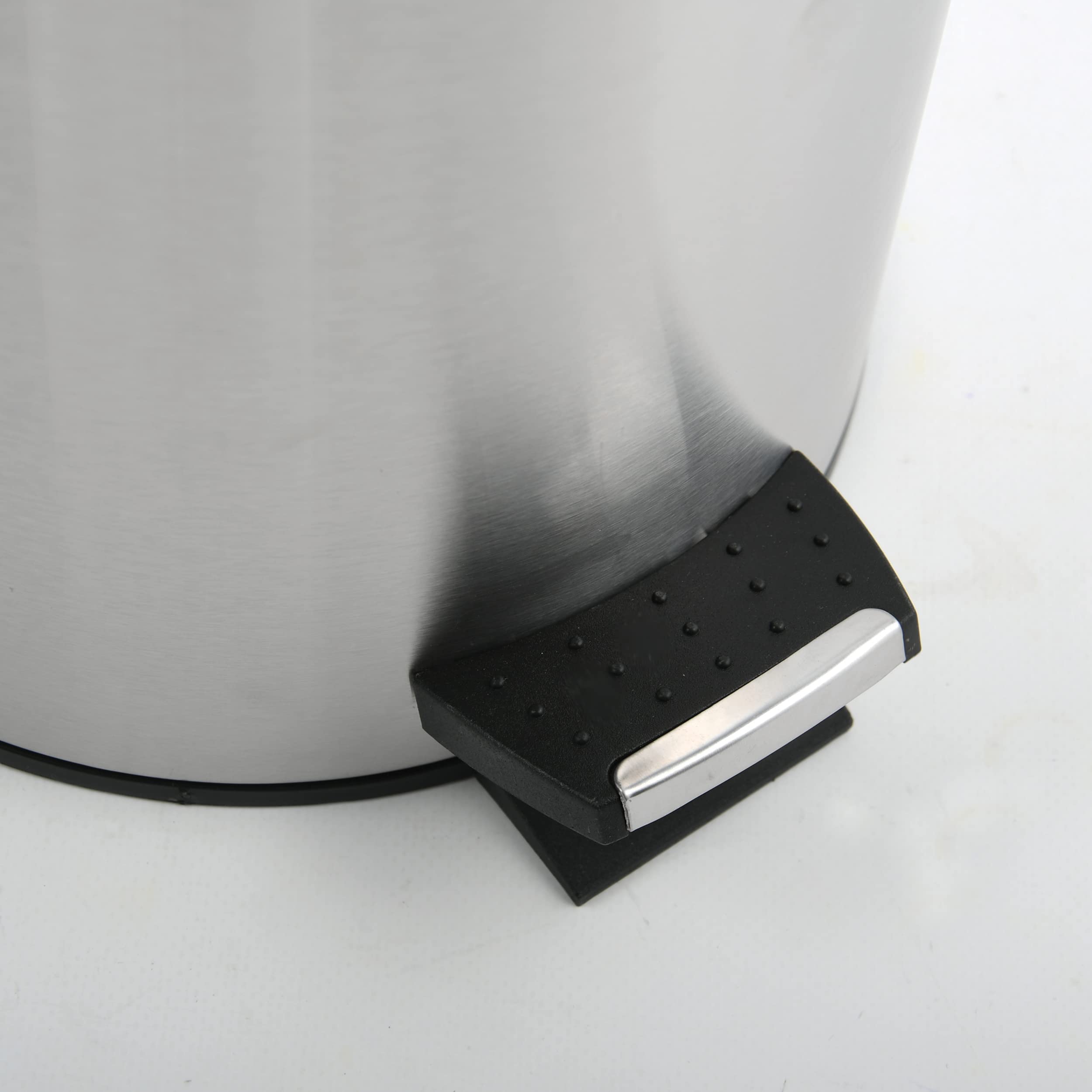 Spirella Cubo De Basura Para Baño 3L - Cierre Suave Y Tapa De Descenso Automático (Acero Y Bambú, Gris)
