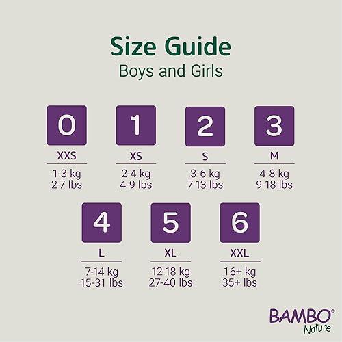 Miniatura 7 de Bambo Nature Pañales hipoalergénicos para bebé, pañales con etiqueta ecológica, protección mejorada contra fugas, totalmente libres de cloro,