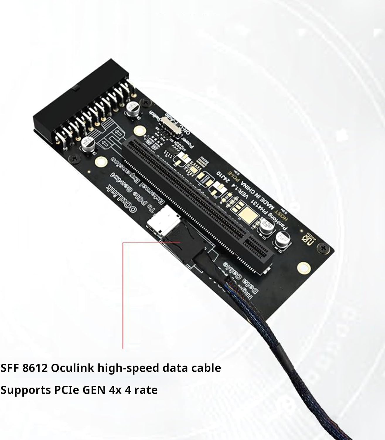 External GPU Adapter PCIE4.0 X16 with Auto Power Sync Adapter Card for Graphics Card Data Transfer Accessories Desktop Execution Improve