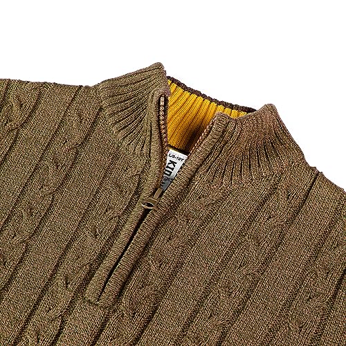 Image of Kid Nation Boys Sweater Cotton Quarter Zip Sweater Kids Cable Knit Pullover | Casual 1 /4 Zip Sweater for Child 3-14 Years (Previously Amazon Essentials)