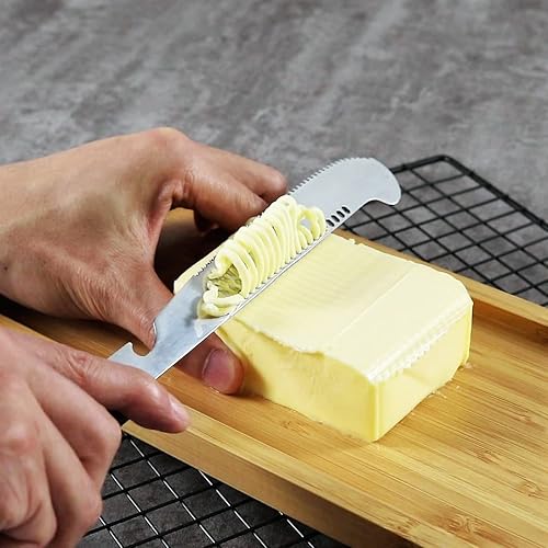 Miniatura 3 de Cuchillo multifunción 4 en 1 para untar mantequilla de maní, mantequilla y mermelada con facilidad  Revuelve, raspa y limpia los frascos de forma