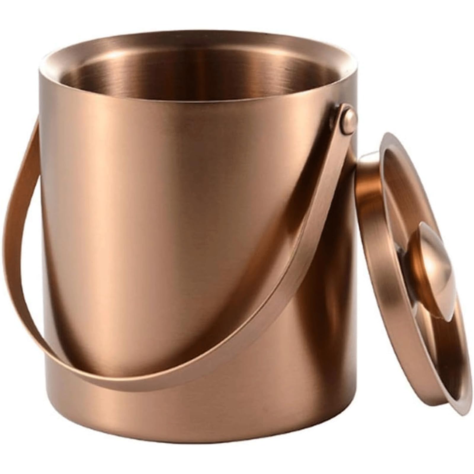 Cubitera Botella Vino Cubo de Metal para Hielo, Cubo de Acero, contenedor de Almacenamiento para Cubitos de Hielo con Tapa, enfriadores, Botella de Vino, champán y Cerveza