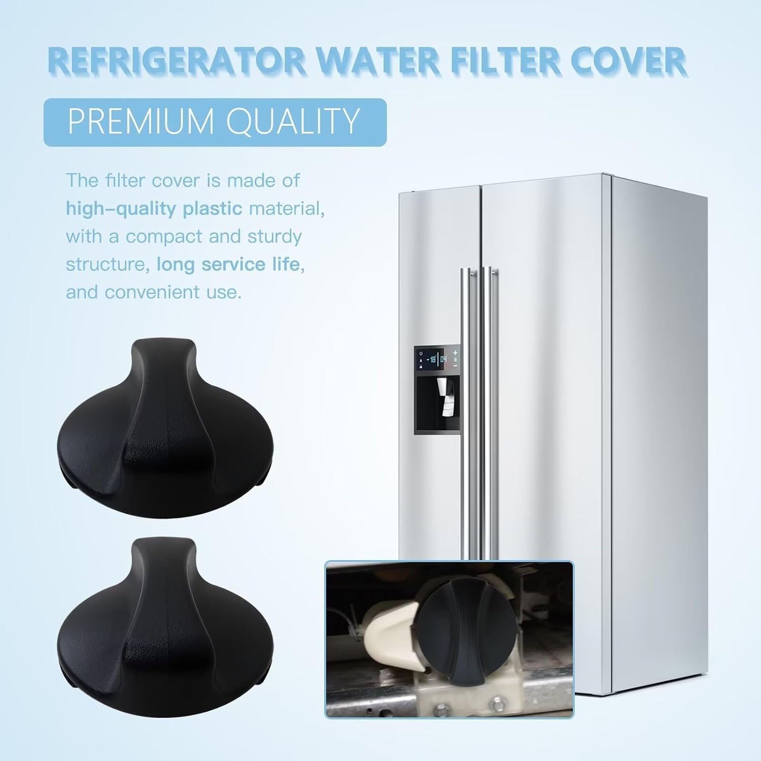 Refrigerator Water Filter Cap 2186494B Replacement Part Plastic Black Water Filter Cap for Whirlpool/for Ken-more Compatible with Part Numbers B008DJWNAK AP6006022 and More image 3