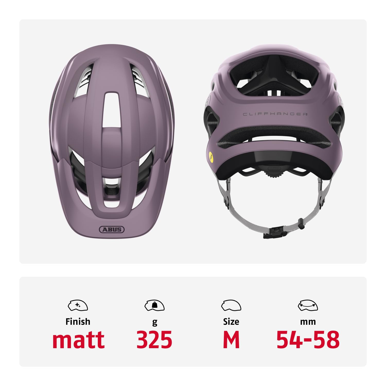 ABUS Cliffhanger MIPS Casco MTB de Bicicleta, Ash Purple, M