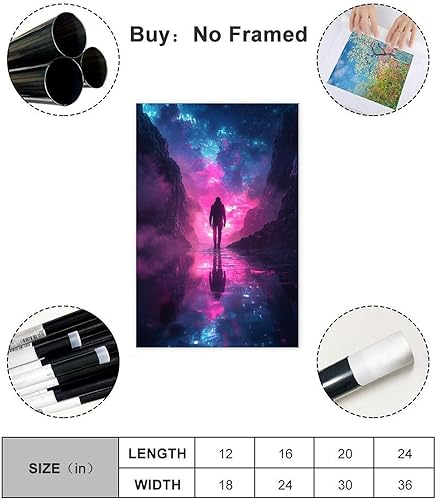 Miniatura 2 de XAHOR Synthwave Surreal Landscape Canvas  Neon Digital Art for Tech Lovers  Vaporwave Wall Poster Canvas Wall Art Print Poster For Home School