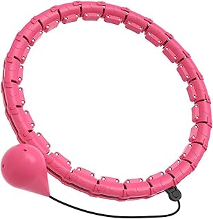 Weighted Smart Hula Ring Hoops, Weighted Hula Hoop for Adults, 24 Knots Detachable Knots & Size Adjustable Smart Hoola Hoop with 360 Auto Rotation Massage, Thin Waist Exercise