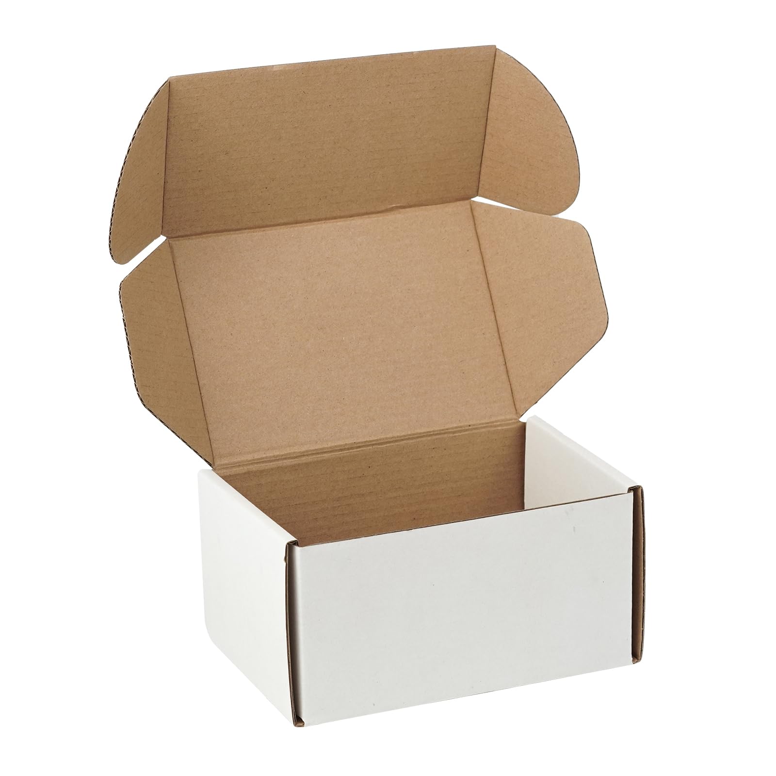 25 Pack 6"x4"x3" inch Small Shipping Boxes White Corrugated Cardboard Box for Small Business, Mailer, Shipping, and Packing