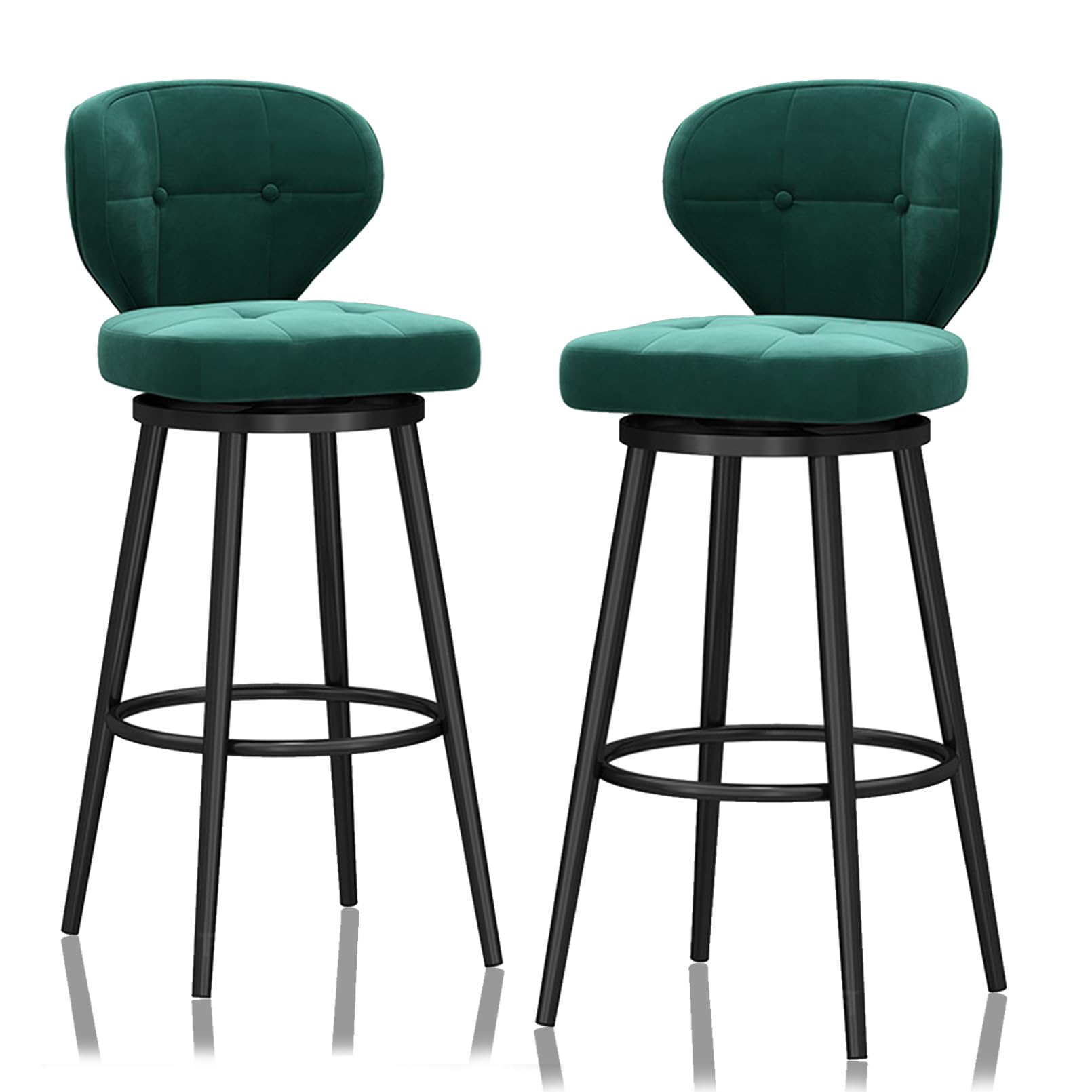 Tabourets de comptoir de cuisine rembourrés hauteur 65 cm lot de 2 chaises de bar pivotantes