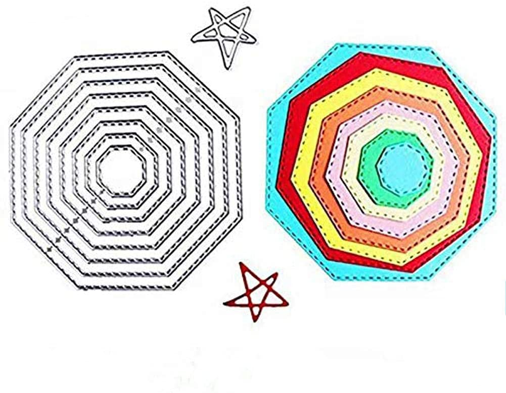 Xiaolanwelc@ Hexagon Spiral Die Cuts Metal Cutting Dies for Scrapbooking Embossing Folder Suit Paper Card Craft Decoration… (1PCS)…