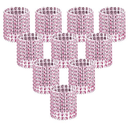 Image of Accmor 100pcs Napkin Rings, Pink Napkin Rings Buckles | Napkin Rings for Table Decorations, Wedding, Dinner, Party, DIY Decoration