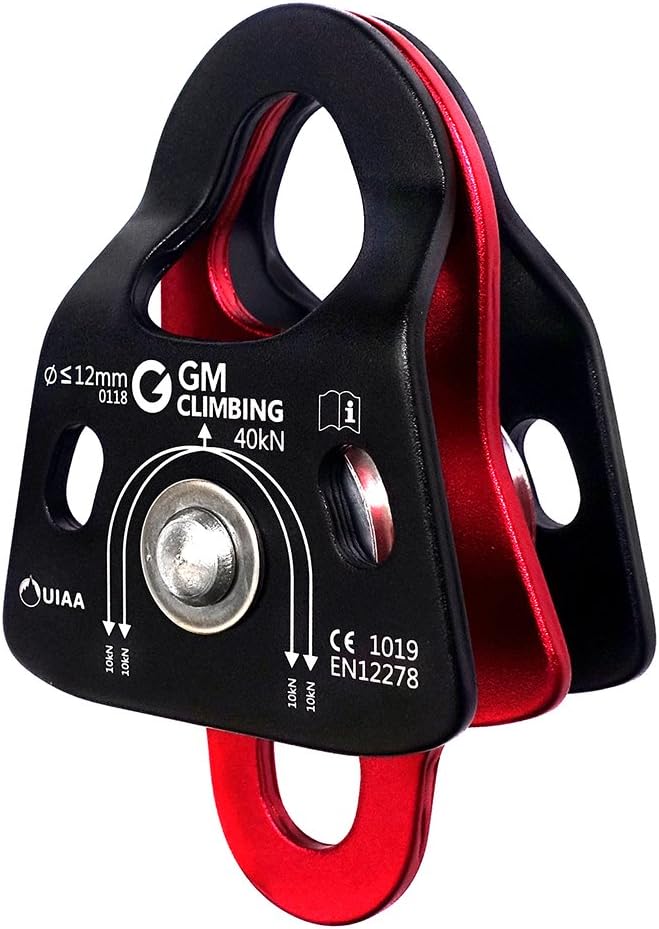 GM CLIMBING 40kN Micro Double Pulley Prusik Minding Ball Bearing UIAA CE for Progress Capture System Rigging Hauling Rescue Arborist Tree Climbing