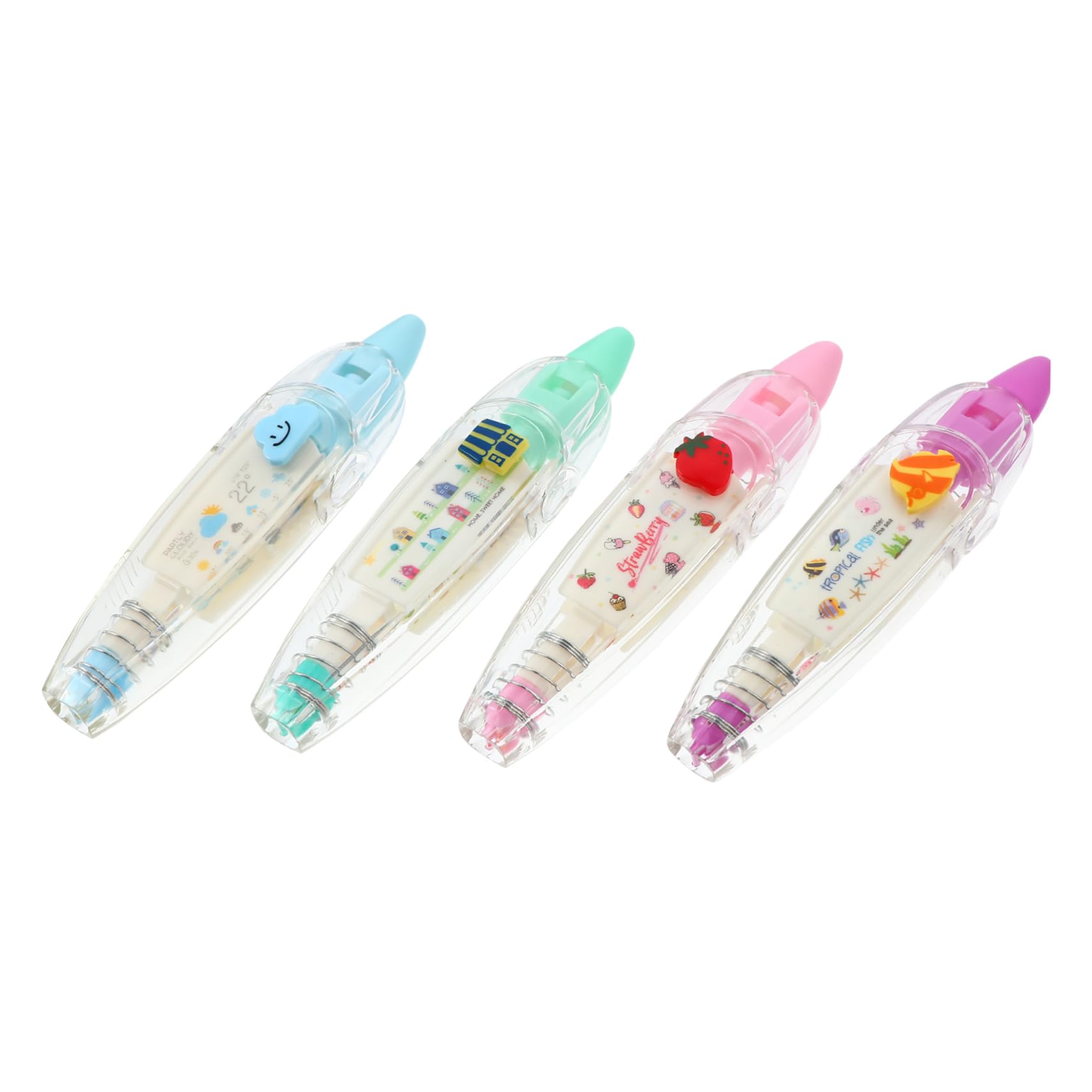DOITOOL 3 Ensembles Correcteur Correction Stylo Ruban Décoratif Mignon Dessin Animé Bureautique Accessoires Fournitures De Papeterie Pc 4 Pièces * 3