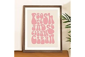 Pink Bathroom Art | So Fresh and So Clean Laundry Room Wall Decor