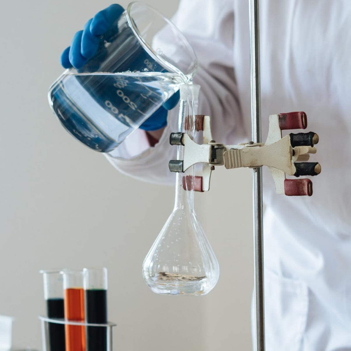 Matraz Volumétrico De 2 Uds Con Tapón, Matraz De Medición De Vidrio Transparente De Cuello Estrecho De Fondo Plano Para Prueba De Experimento Químico De Ciencia De Laboratorio