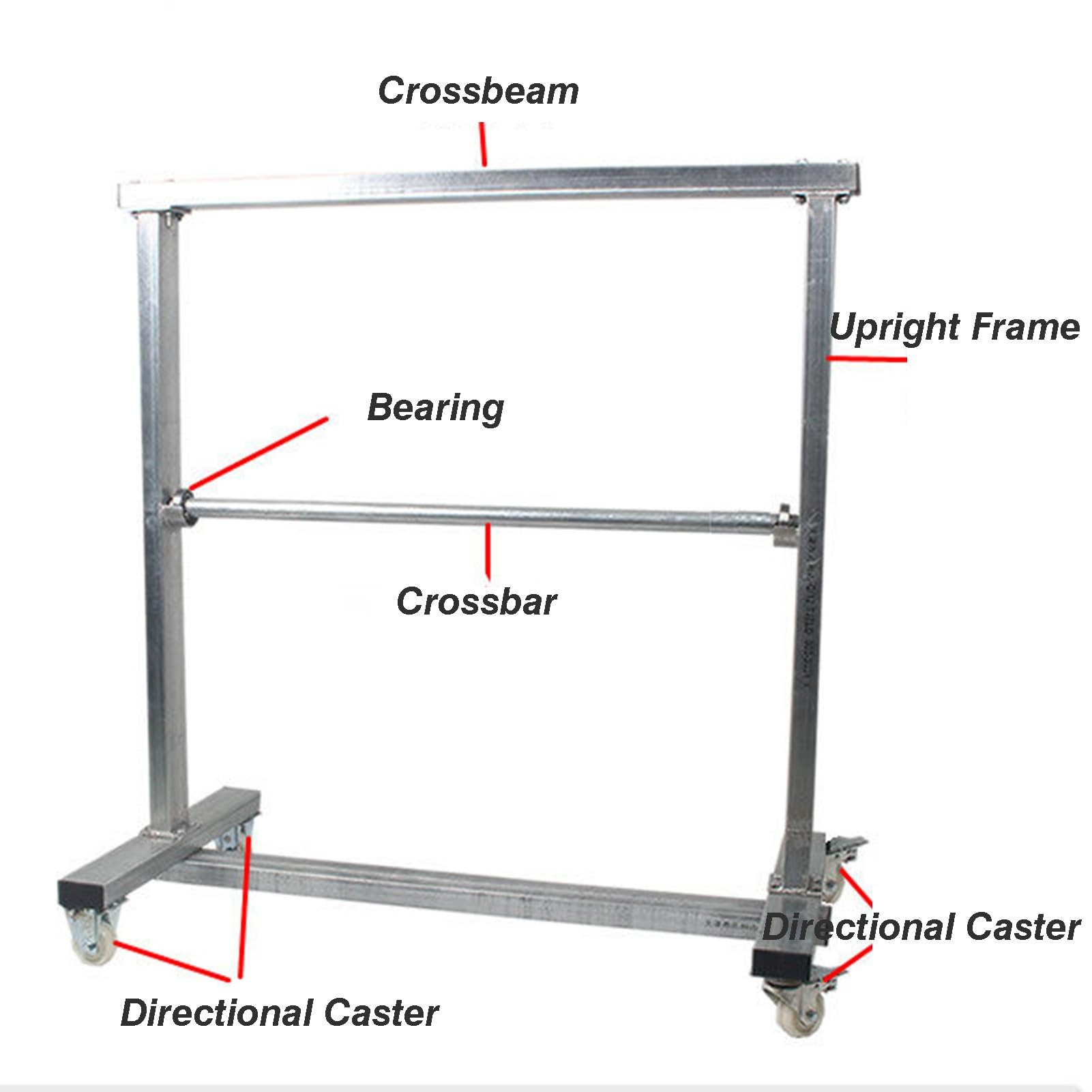 Dispenser di rotolo di pluriball resistente con ruote, rack di supporto per film isolante EPE, pellicola estensibile manuale facile, capacità di carico 400 kg
