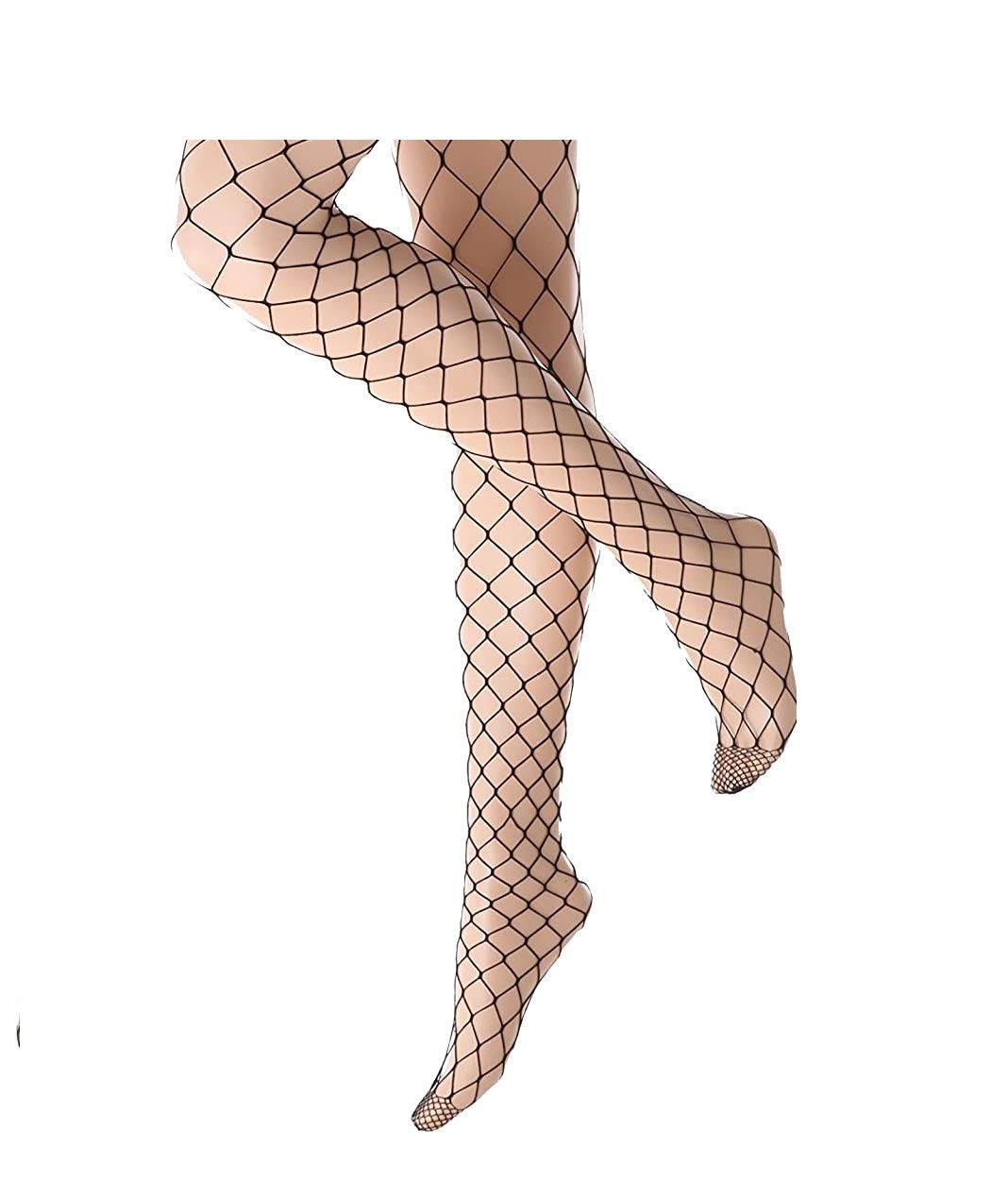 Mytoptrendz® Ladies Large Net Whale Fishnet Stockings For suspender (Black- Medium) Plain Top