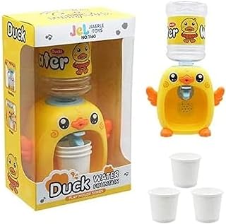 لعبة كولدير مياة للاطفال - كولدير مياة يعمل بالبطاريات ويخرج مياه عند الضغط مع قارورة واكواب للاطفال، لعبة موزع المياه الصغيرة للعب في المنزل والمطبخ، بلاستيك، متعدد
