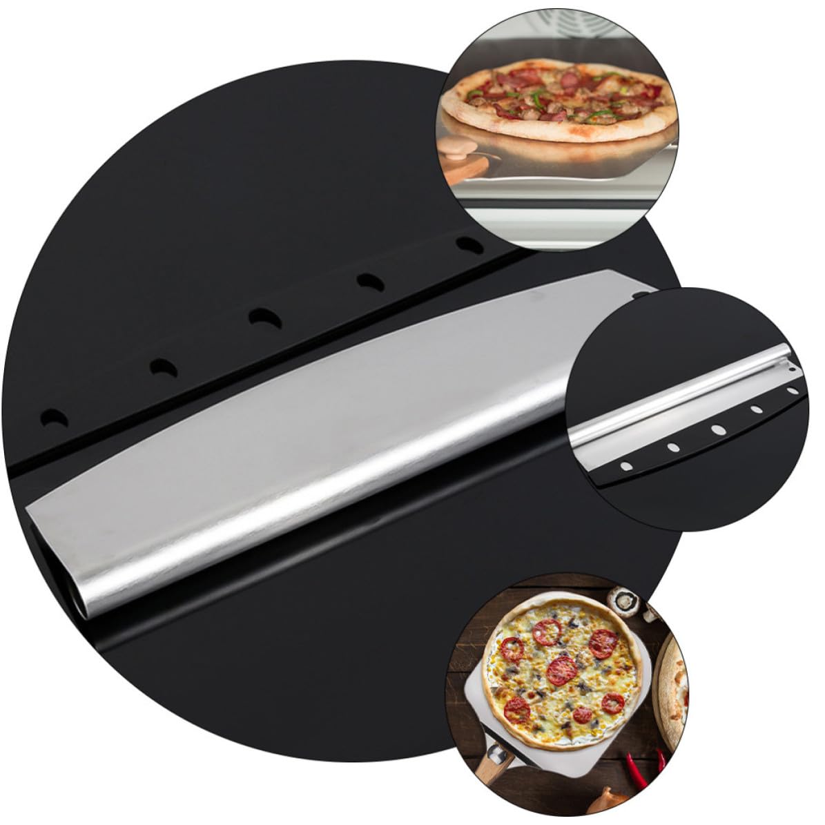 2 Pezzi Pala per Pizza Pieghevole in Alluminio Manico in Legno, Set