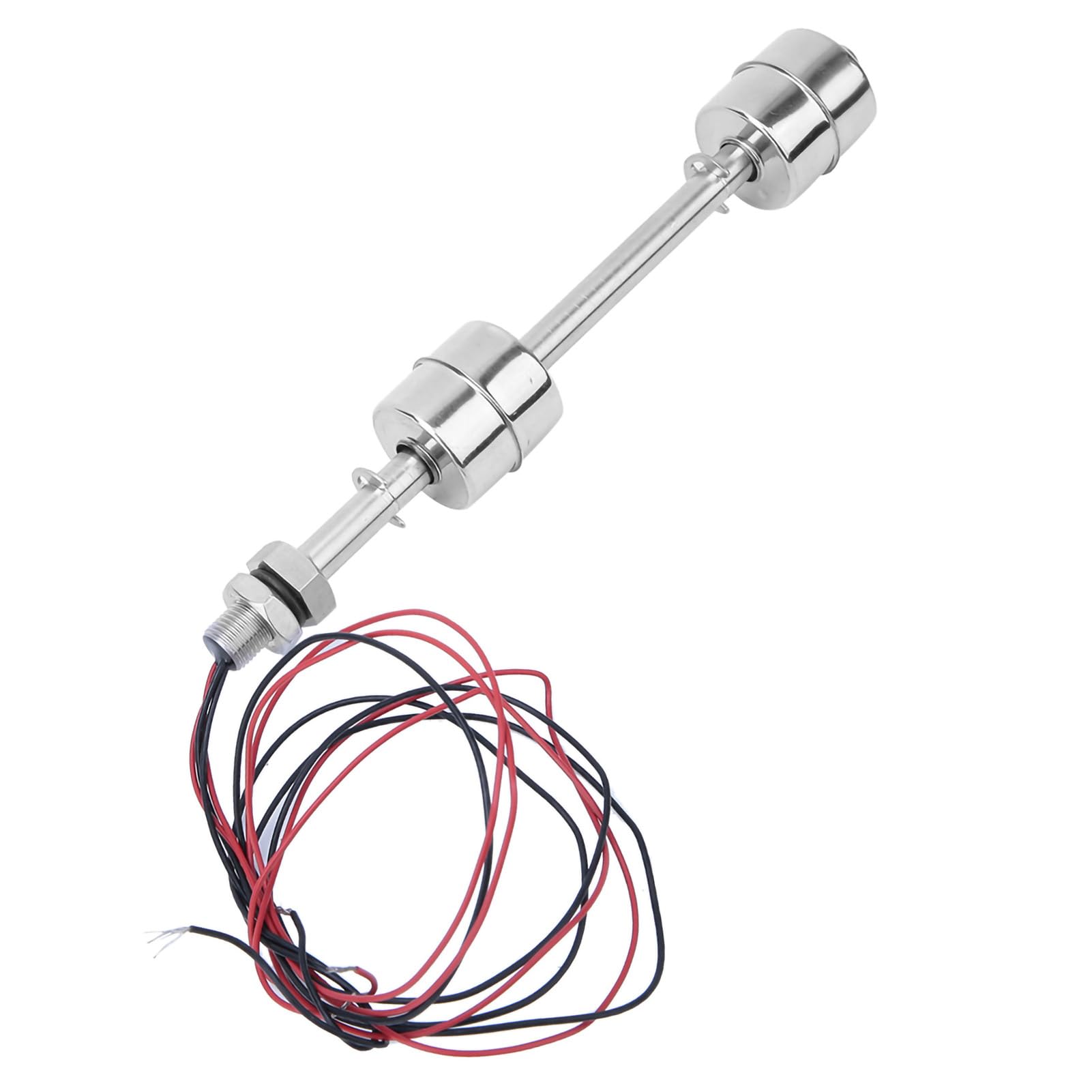 Ejoyous Interruptor de Flotador Doble Bola Sensor de Nivel de Agua Controlador de Líquido de Acero Inoxidable 304 para Tanque Piscina Lavabo Acuario Detector de Nivel de Agua (Cuerpo Flotante 150mm)