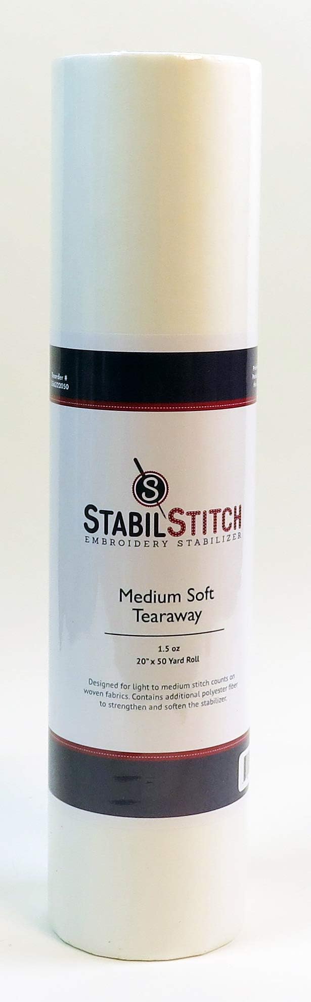 Medium (1.5 oz.) Soft Tearaway 20" x 50 Yd Roll - Embroidery Stabilizer