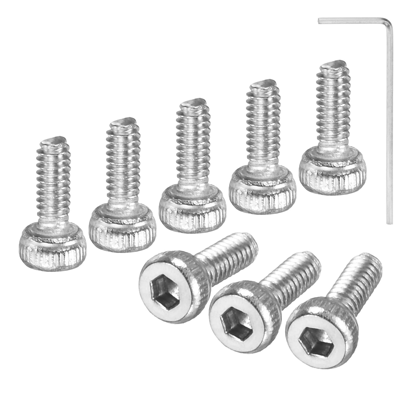 60-Pack M2 x 5mm Socket Head Cap Screws, 304 Stainless Steel Hex Machine Bolts, Allen Socket Drive Screw with Hex Wrench for Repair/DIY, Fully Threaded Fasteners Kit [Silver]
