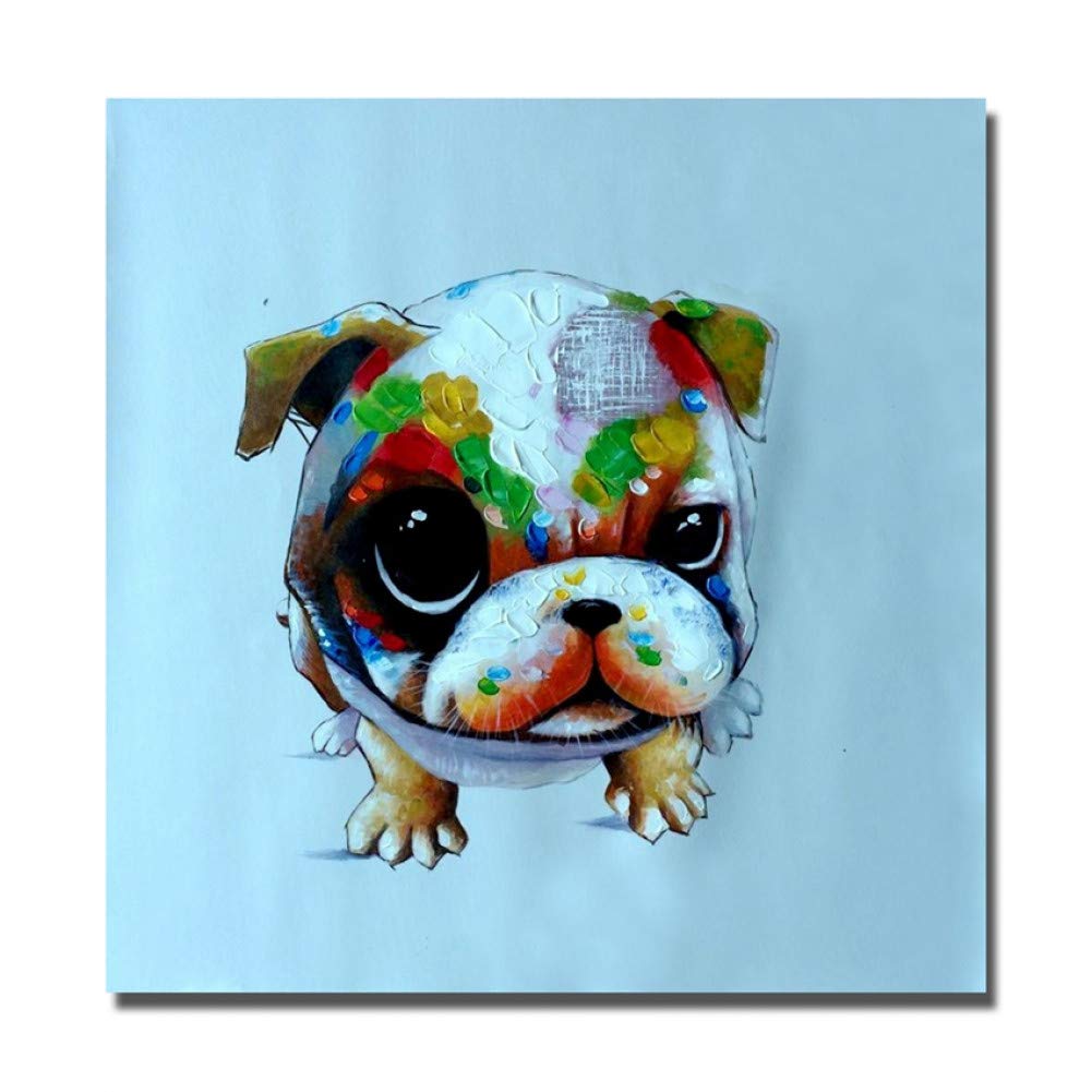Amazon Co Jp Wzywlh 大規模な現代家の装飾壁アート画像手描き抽象動物かわいい犬絵画手作り油絵キャンバスに ホーム キッチン