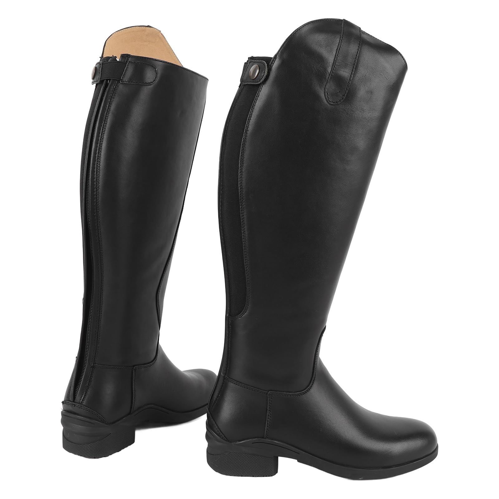 RiToEasysports Botas Altas de Montar, Botas Ecuestres Unisex para Uso Diario con Cremallera Trasera de Cuero EVA