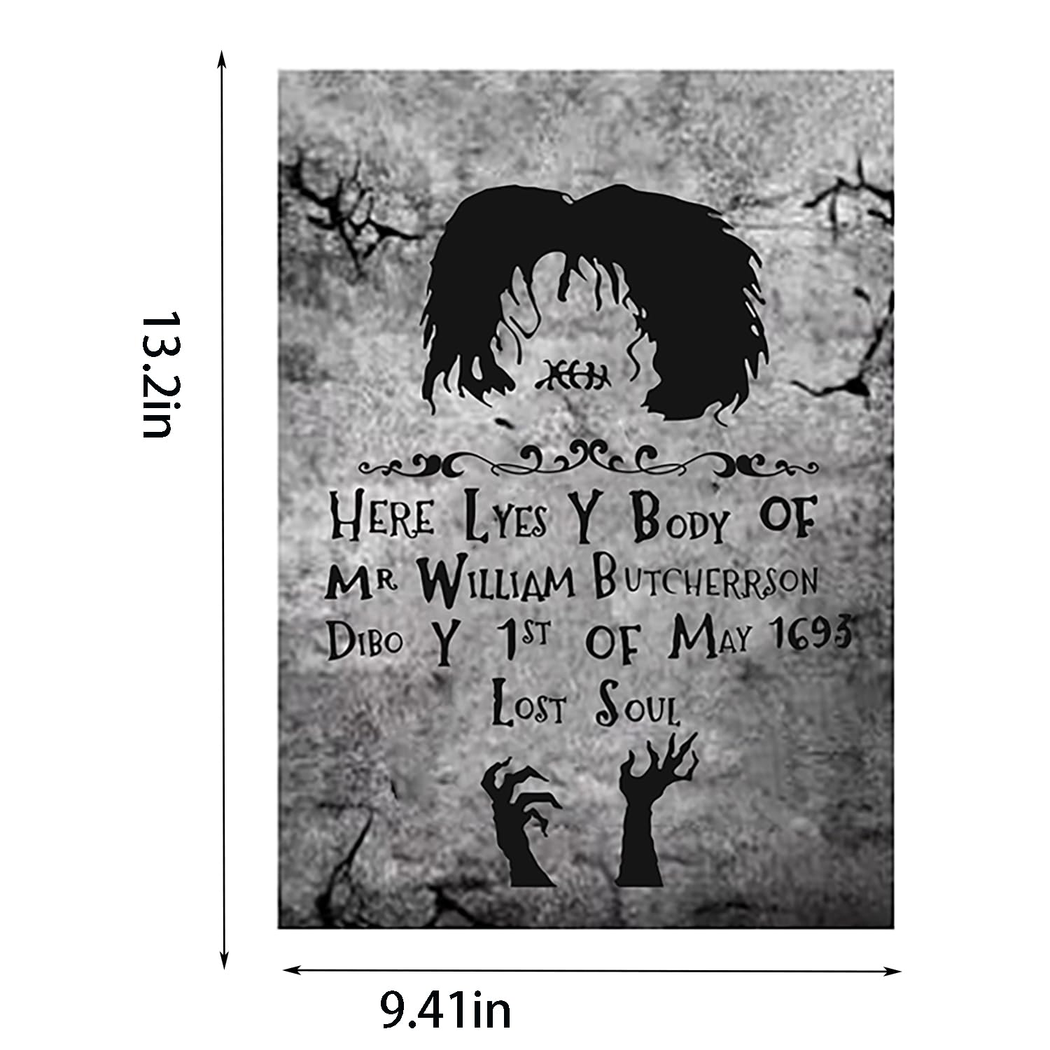 4 duże nagrobki czarownica Hocus Poc Halloween Decor, Znaki Dekoracja nagrobków ogrodowych z kołkami, 16 cali Wysoki, Straszny Nagrobek Cmentarny, Na Imprezy W Domu Dziecka