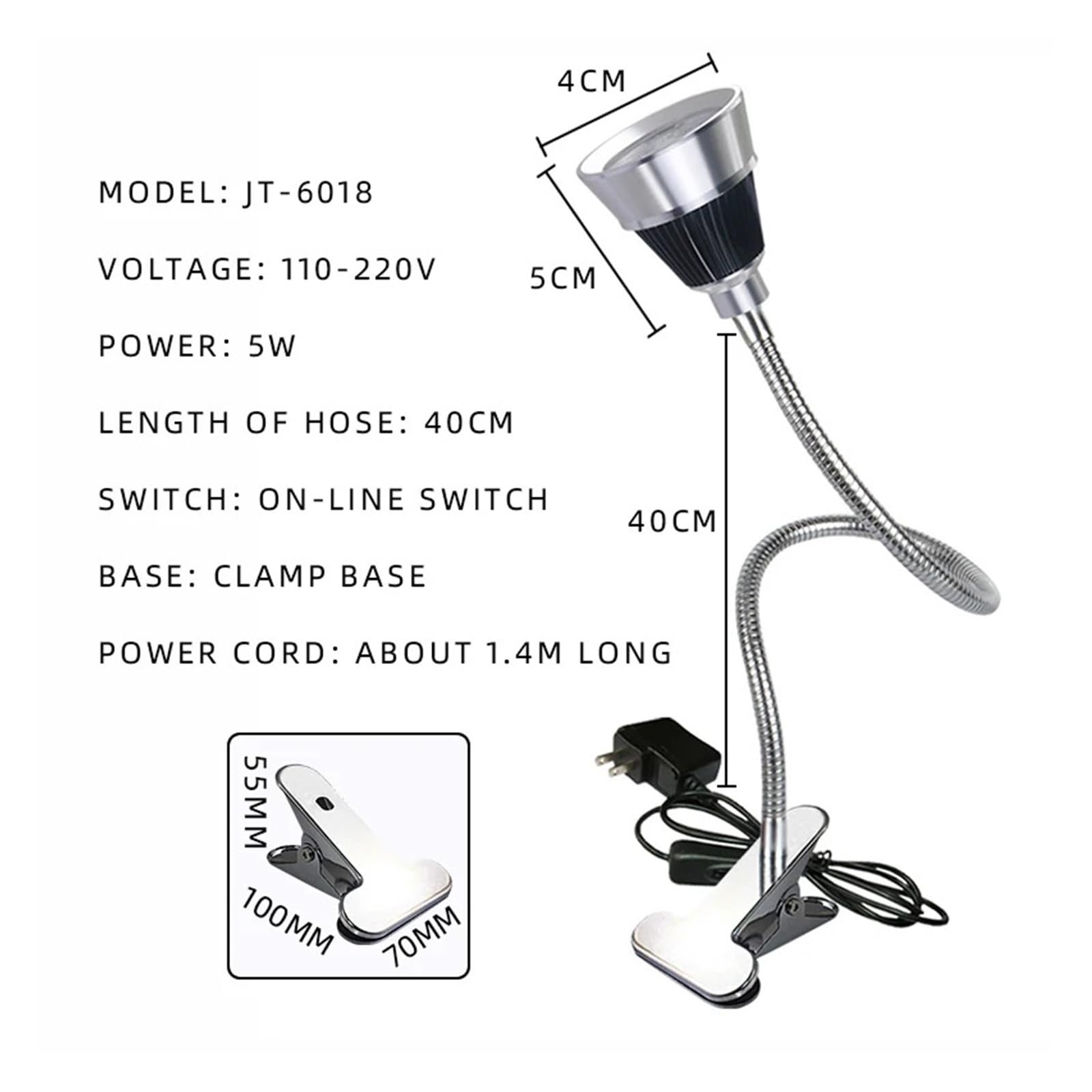 Tokarka lampa robocza LED z regulowaną szyjką i magnetyczną podstawą, lampa robocza LED z magnetyczną podstawą (UE)