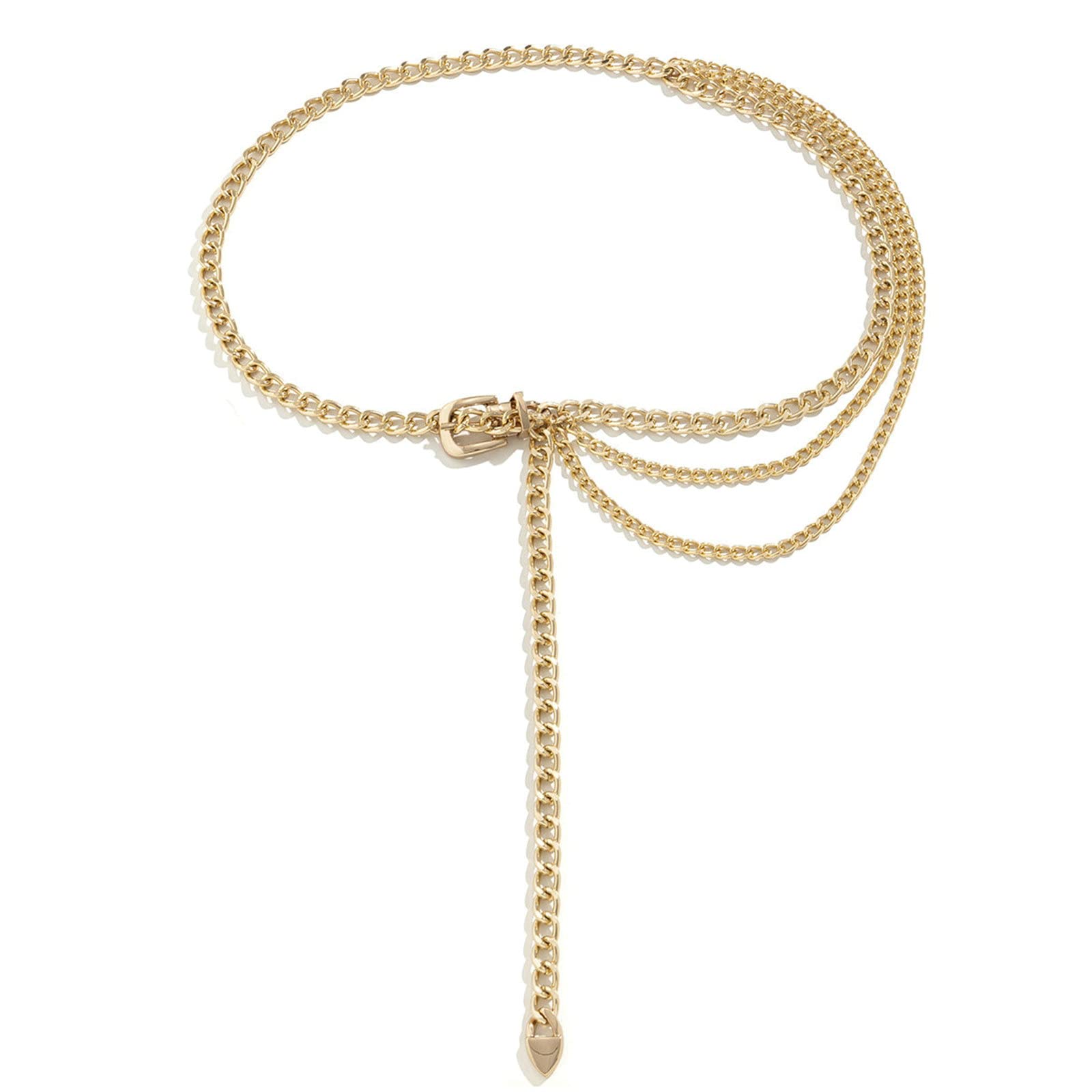 KLXSIVU Waist Chains For Women Zilver Goud Body Chain Jewelry Multilayer Tassel Belly 110cm