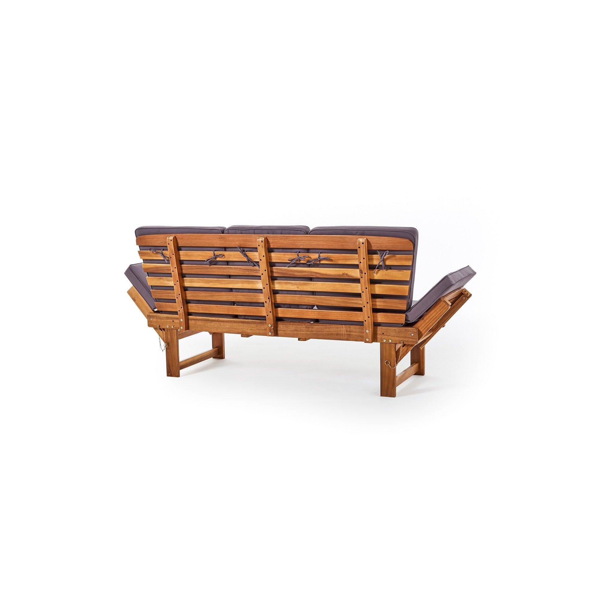 Gartenbank mit Tisch - 2 Sitzer Natur Holzbank aus Akazie Wetterfest Monte | Elegante Outdoor Sitzbank und Balkonmöbel Set, robuste Gartenbank Holz für Balkon & Terrasse, inklusive Kissenauflagen