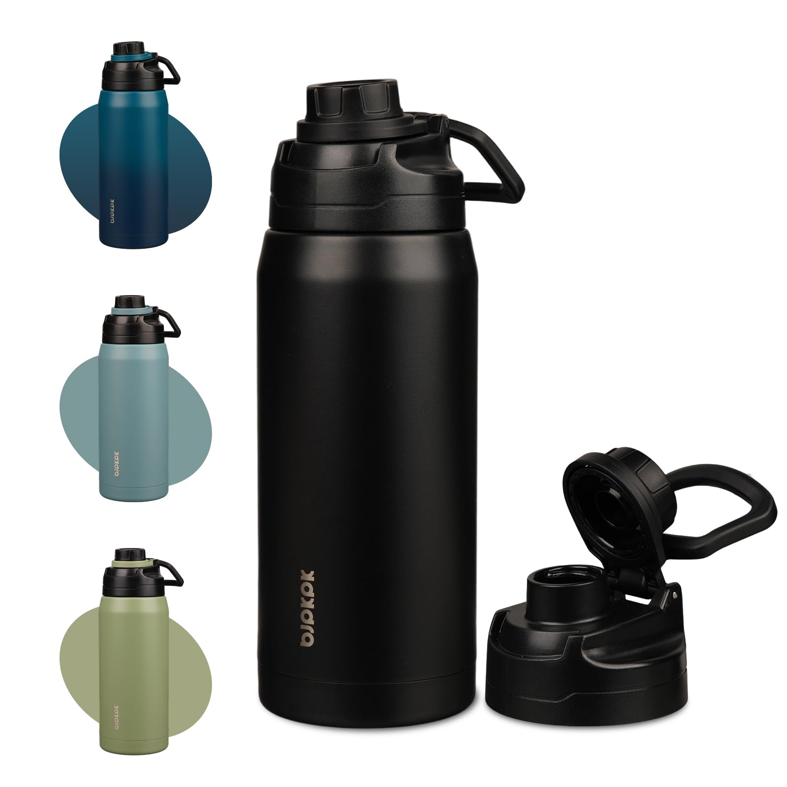BJPKPK 36 oz Insulated Water Bottle Black