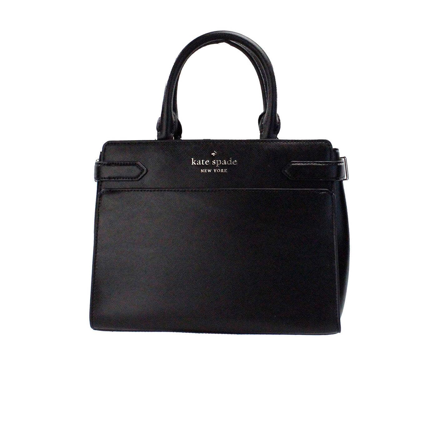 Kate Spade Staci Medium Satchel Crossgrain Leather Black