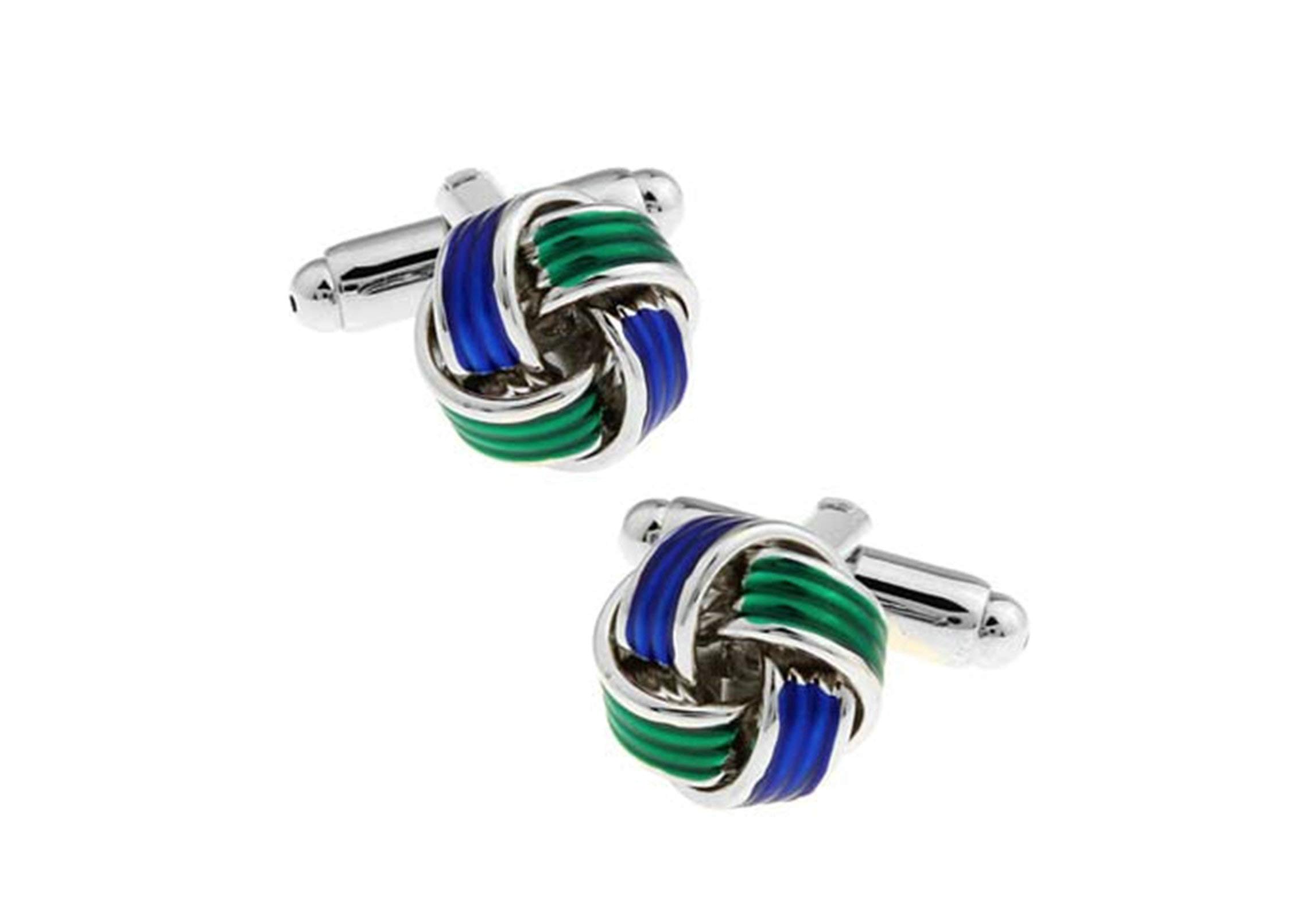ANAZOZ Gemelos Cobre Gemelos Hombre Nudo Gemelos Plata Azul Roja/Plata Azul Verde