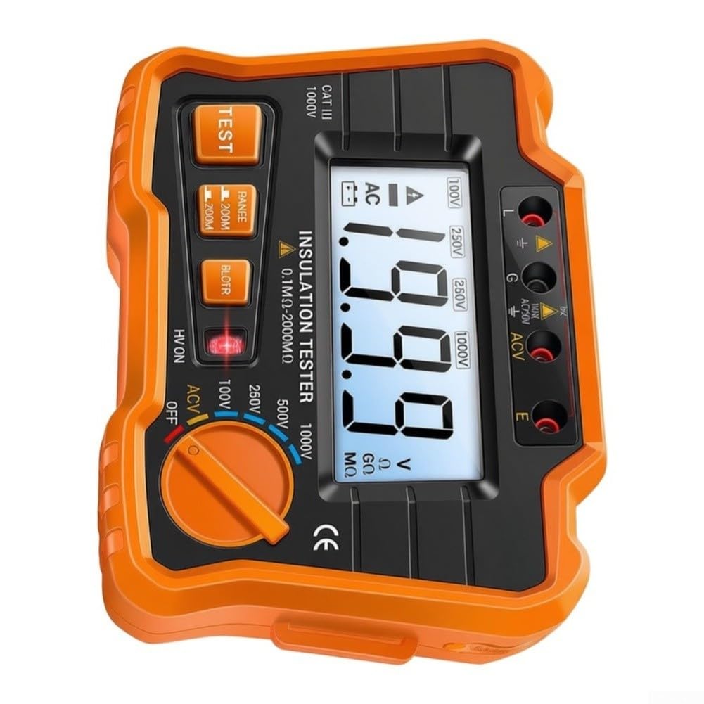 ReachMall MH10 Isolationsmessgerät 0.1-2000MΩ LCD Hintergrund(Blue)
