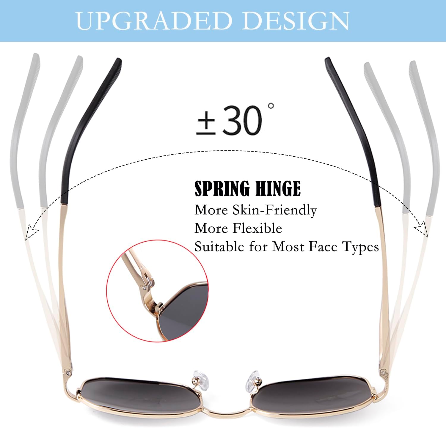 SDINM Polarized Sunglasses Men Women Retro Vintage Square Gold Metal Frame Sun Glasses Fashion Rectangle Shades - Image 5