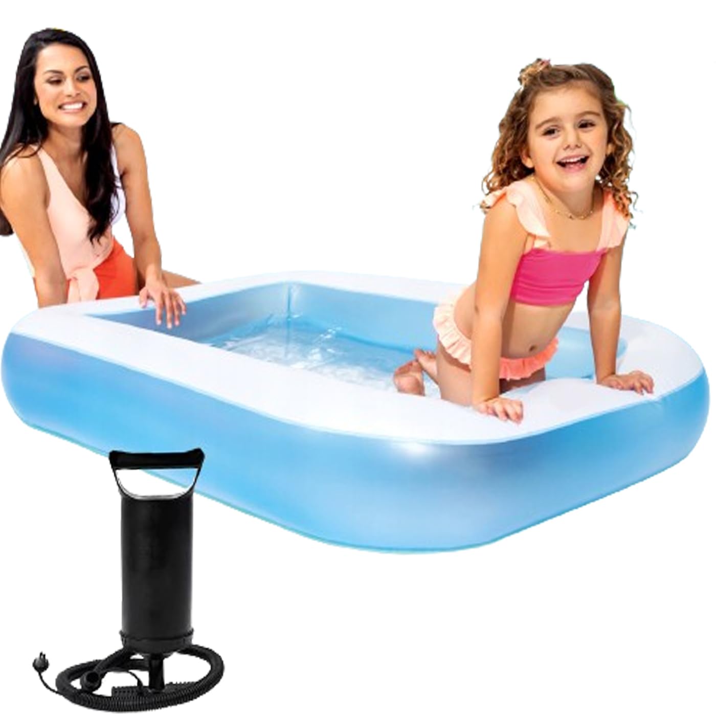 Pelo Swimming Pool Inflatable Bathtub Family Swimming Pools for Kids and Adults Outdoor Backyard Garden-Easy Set Family Pool Spa Swimming Bath Tub (5 Feet Tub Wth Pump)