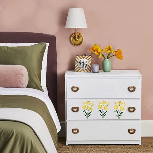 Miniatura 6 de Plantilla de lirio grande de 12 x 15 pulgadas para pintar en madera, lienzo, papel, tela, paredes y muebles, plantilla de flores, reutilizable,