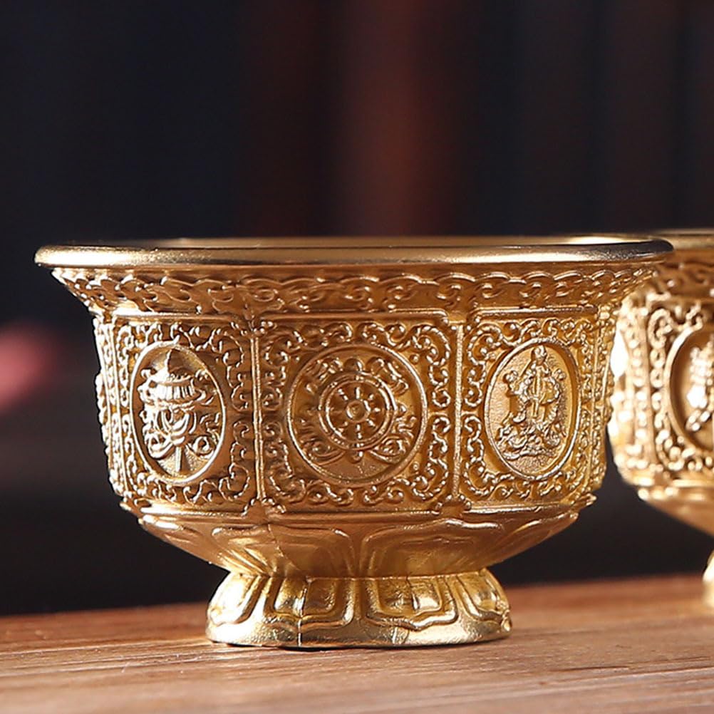 Cabilock Buddista Ciotola Acqua Rame Mini Tazza Acqua Per Offerte Religiose E Accessori Buddista Decorazione Alto Domestico 2.68X2.68X1.65In