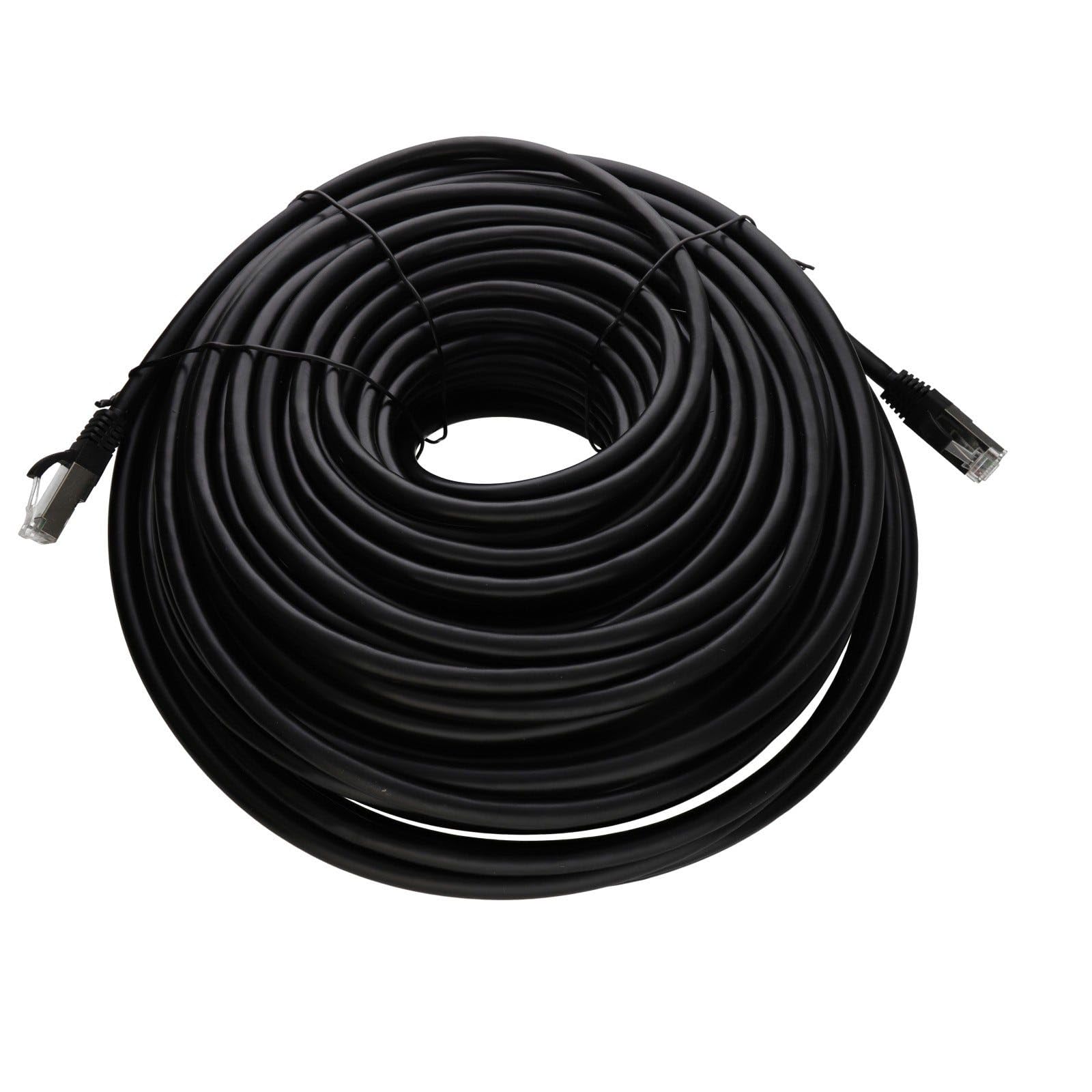 kenable Cavo di Rete CAT6A Esterno SSTP in Rame 10 Gigabit Ethernet da Esterno 25 m [25 metri/25m] Nero