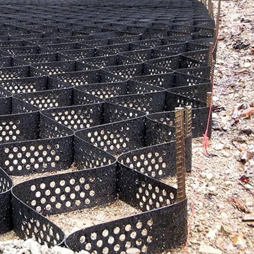 Estabilizador de Grava Estabilizador de Grava de Suelo Escalable para Trabajos de Subrasante, Rejilla de Suelo de Geomalla de Polietileno Antideslizante, para Muro de Contención, Talud, Calzada, Potre