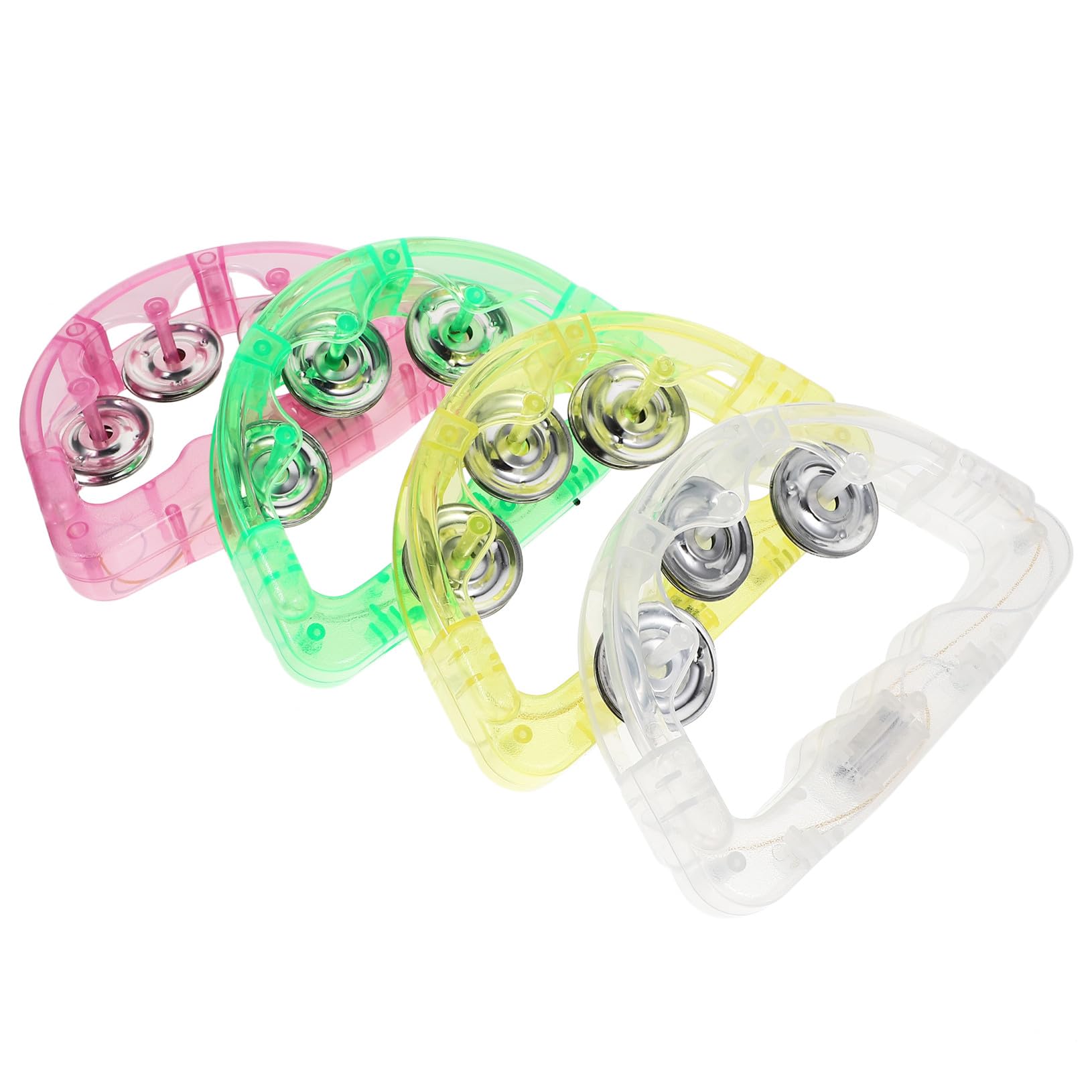 ORFOFE 8piezas Sonajero Luminoso de Pandereta de Mano Luces LED Instrumento de Percusión para Fiestas para Actuaciones Escenario Color Aleatorio