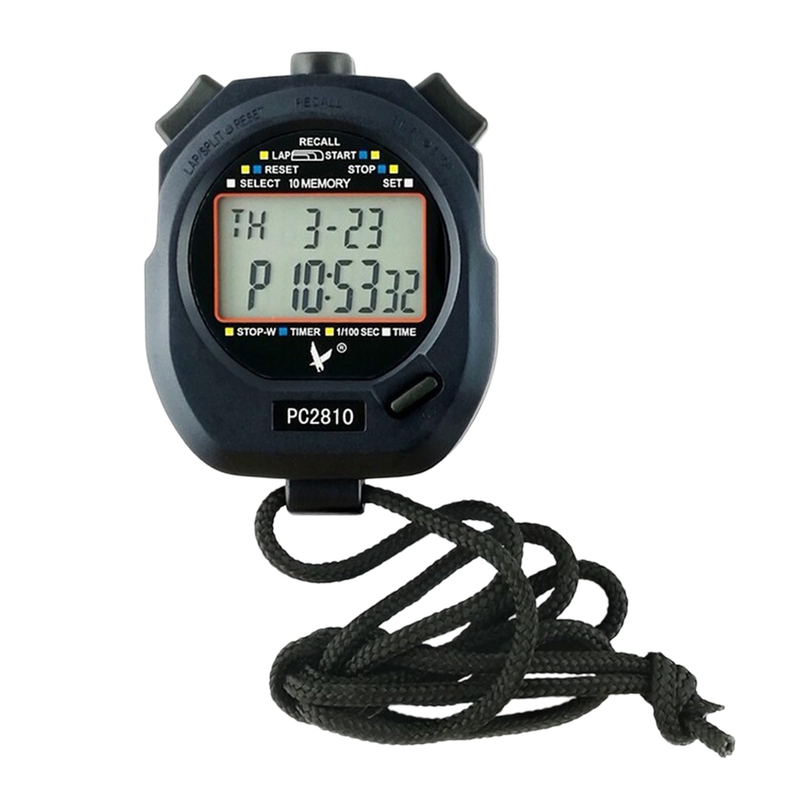 Qisuw Advanced Digital Timer with 10 Programmable Memory Functions and Clear Double Screen Sports Chronometers for Athletes Large LCD Workout Clock