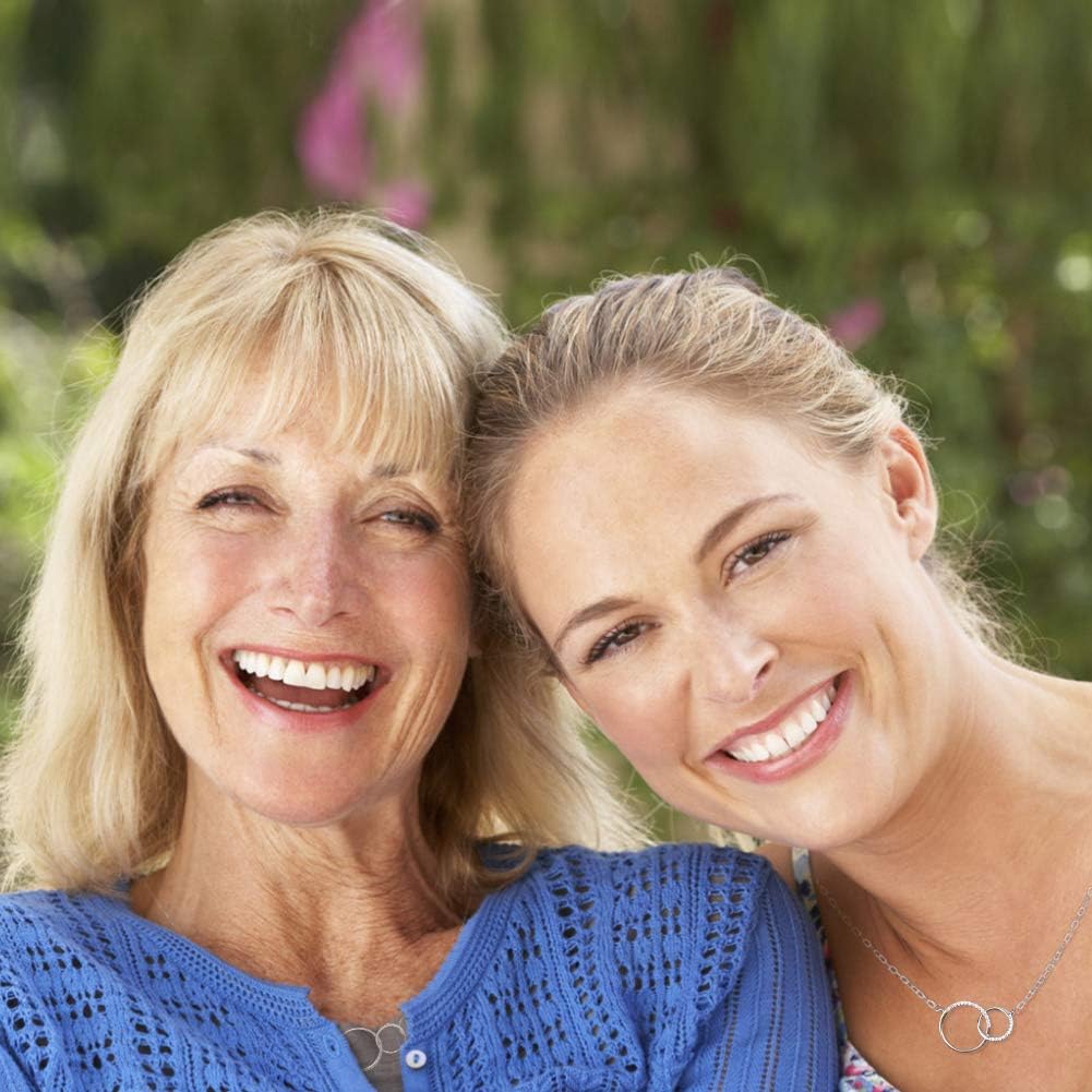 Mother Daughter Gifts, Sterling Silver 2 Circle Mother Daughter Necklace, Mom Birthday Gifts, Mother's Day Jewelry - Image 5