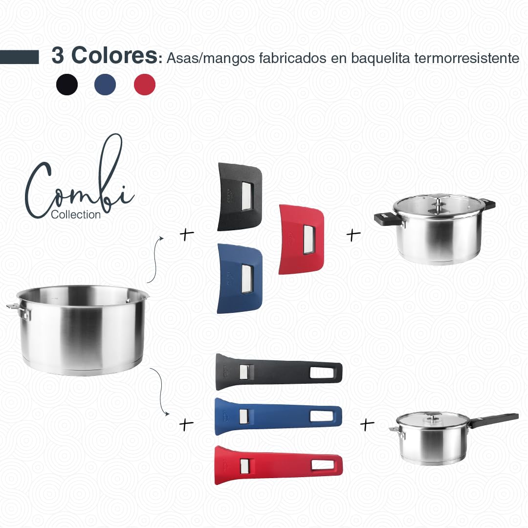 Lacor 56624 - Cuerpo para Cacerola Combi, Acero Inoxidable 18/10, Aluminio | En acero inox 18/10, para un uso práctico y profesional en cocina; apto para inducción y horno, apto para lavavajillas
