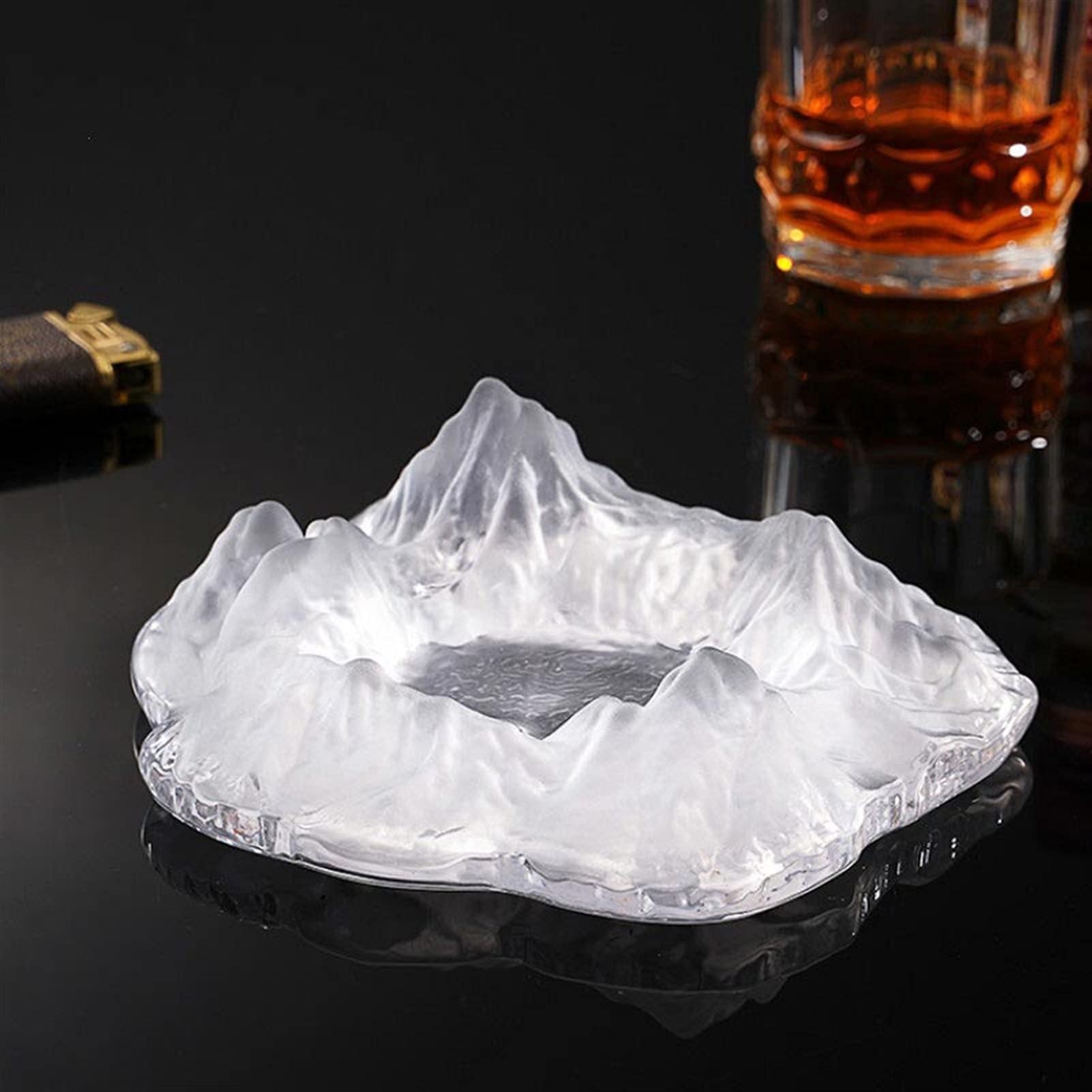 Cenicero de cerámica con diseño de iceberg, decoración creativa para el hogar, regalo único para novio, elegante diseño de cristal para sala de estar, decoración de oficina