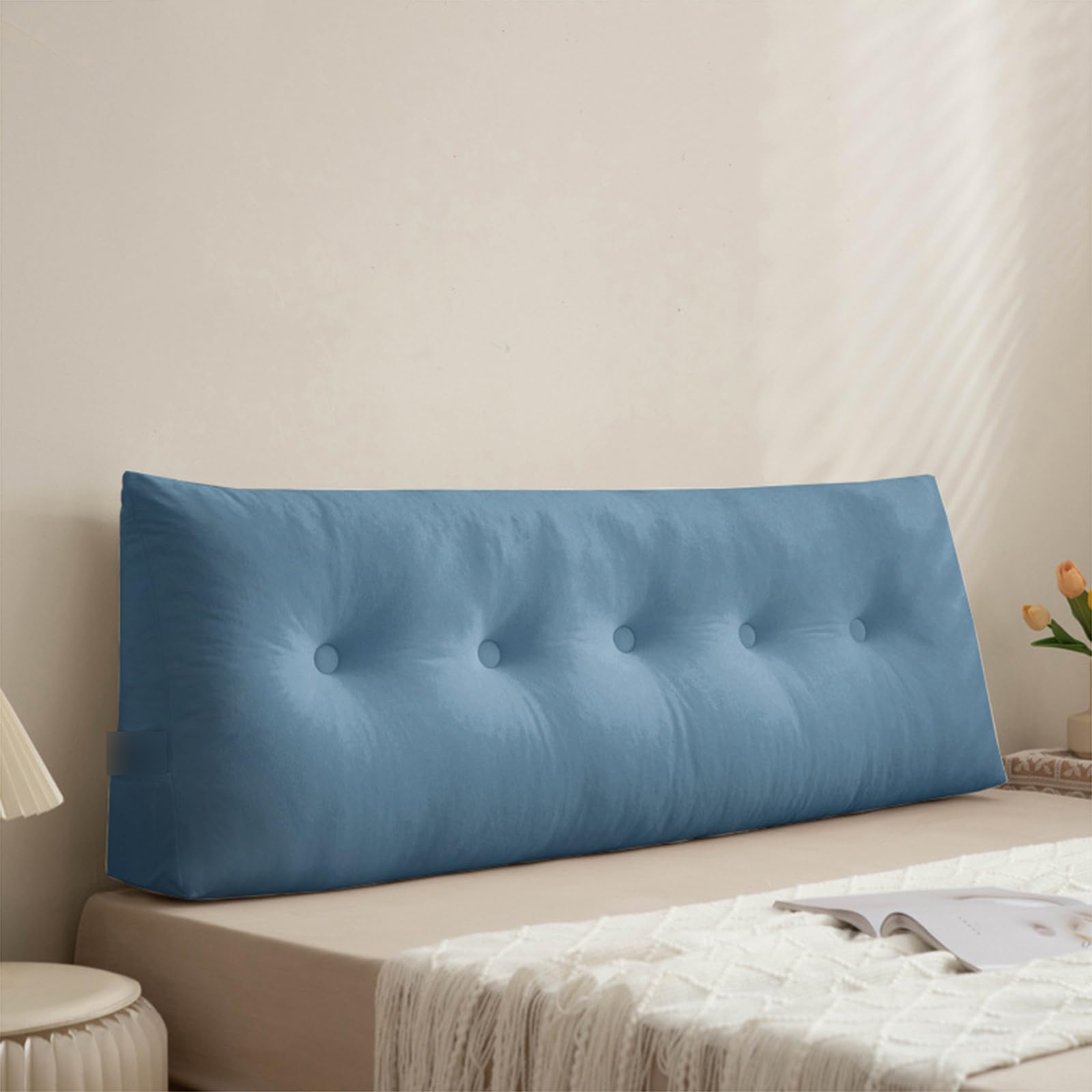Wedge Pillows Headboard Comfortable and Soft Triangular Rest Reading Pillow Lumbar Support Cushion Waist Backrest Soft Sofa Daybed Positioning Bolster,04,80 * 40 * 12cm