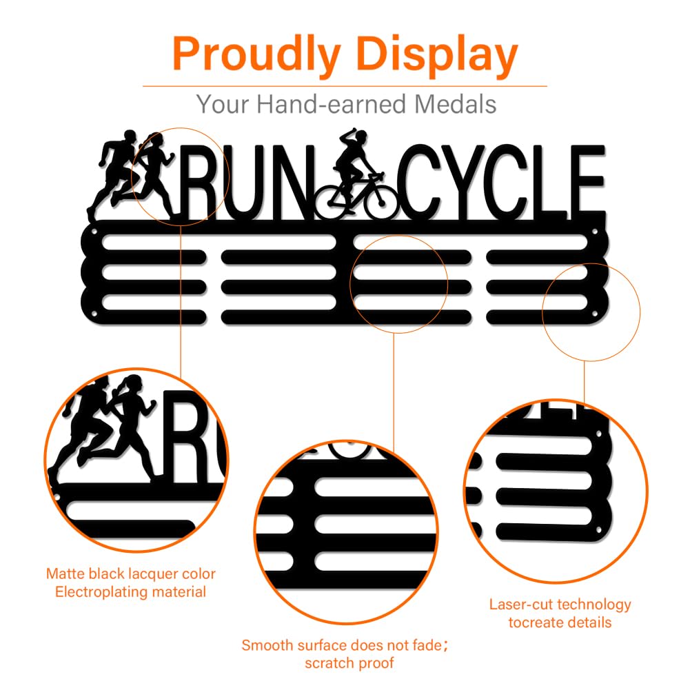 SUPERDANT Duatlón Run Cycle Medal Hanger Correr Ciclismo Estante Premios Ribbon Holder Medal Hook Display Wall Rack Frame Display Rack