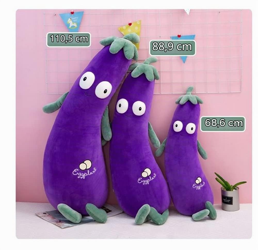 Cuscino per bambola, motivo: melanzane, colore: viola, 70 cm